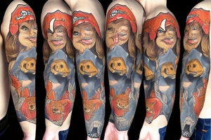 dog in django clothes tattoo idea