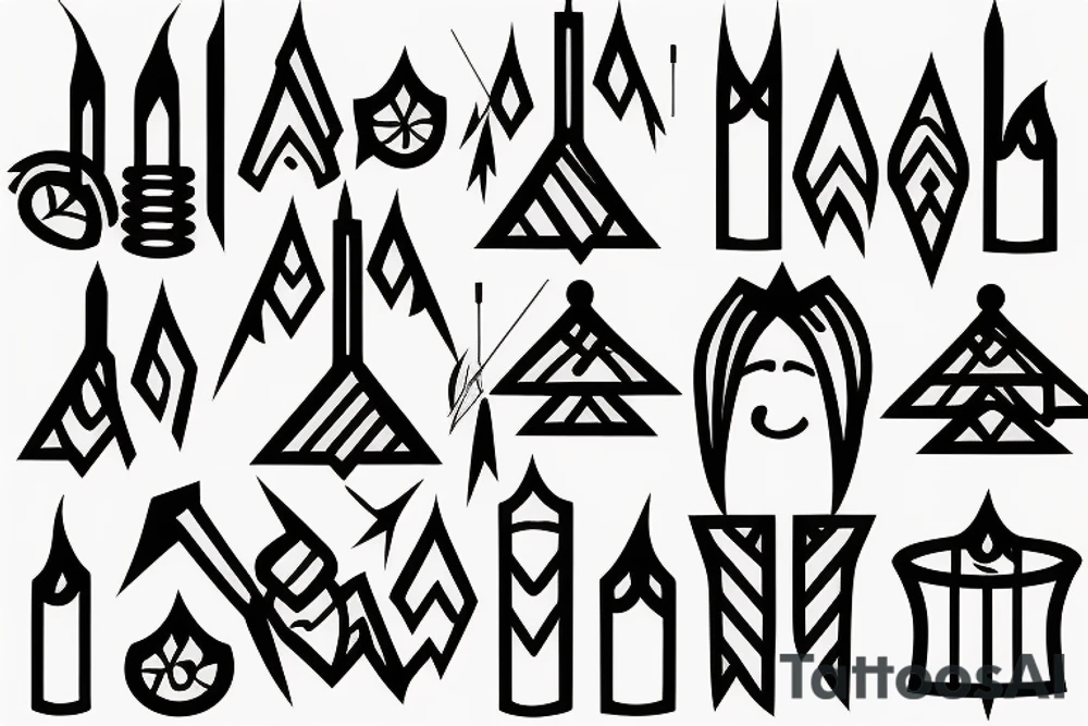 japanese candles stock arrow up down tattoo idea