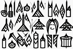 japanese candles stock arrow up down tattoo idea