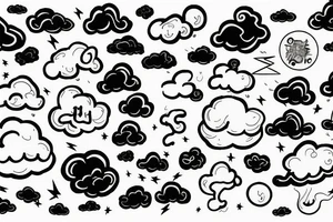 Storm cloud with lightning tattoo idea