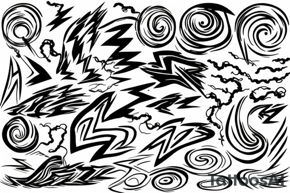 Storm cloud with lightning tattoo idea