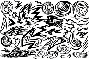 Storm cloud with lightning tattoo idea