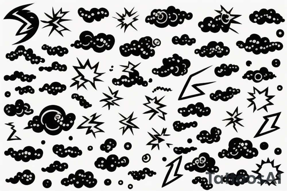 Storm cloud with lightning tattoo idea