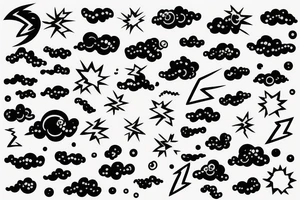 Storm cloud with lightning tattoo idea