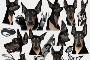 agressive doberman tattoo idea