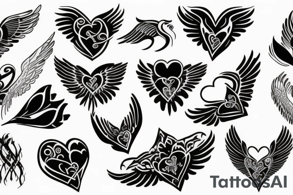 Heart with wings tattoo idea