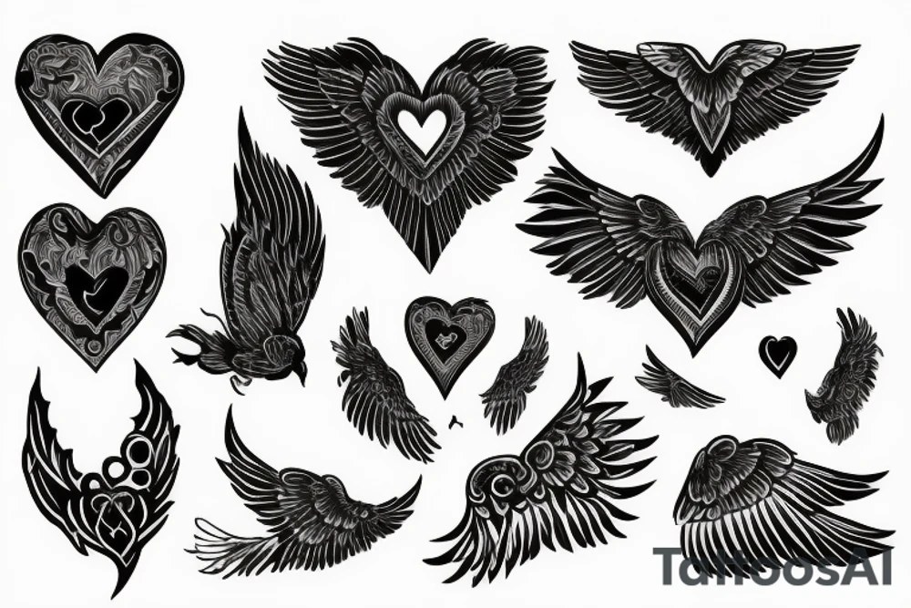 Heart with wings tattoo idea
