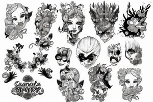 Czaszka styl mroczny tattoo idea