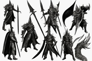 Dark Souls 3 Boss called Nameless King standing in fight pose with his weapon. He is surrounded by gold lightnings tattoo idea