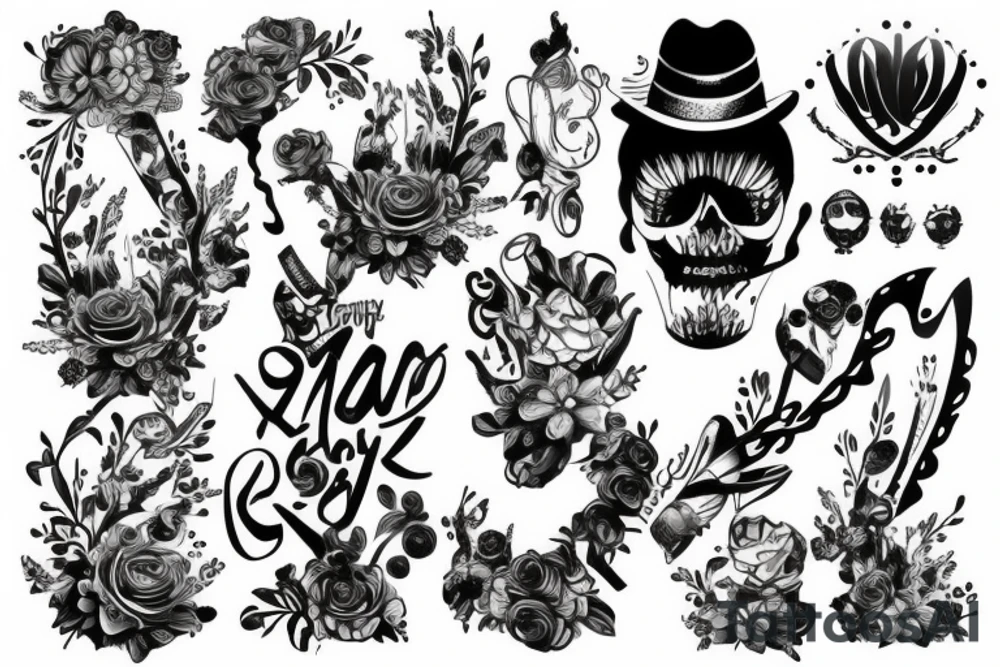 Czaszka styl mroczny tattoo idea