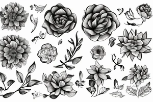 Flower, sky, tree tattoo idea