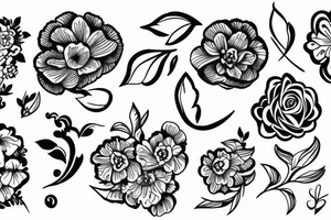 Flower, sky, tree tattoo idea