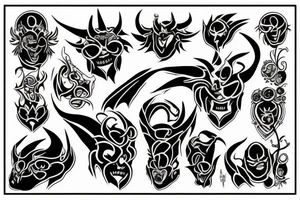 Black demon tattoo idea