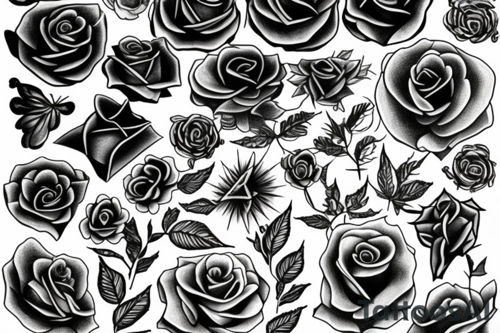 rose with thorns tattoo idea