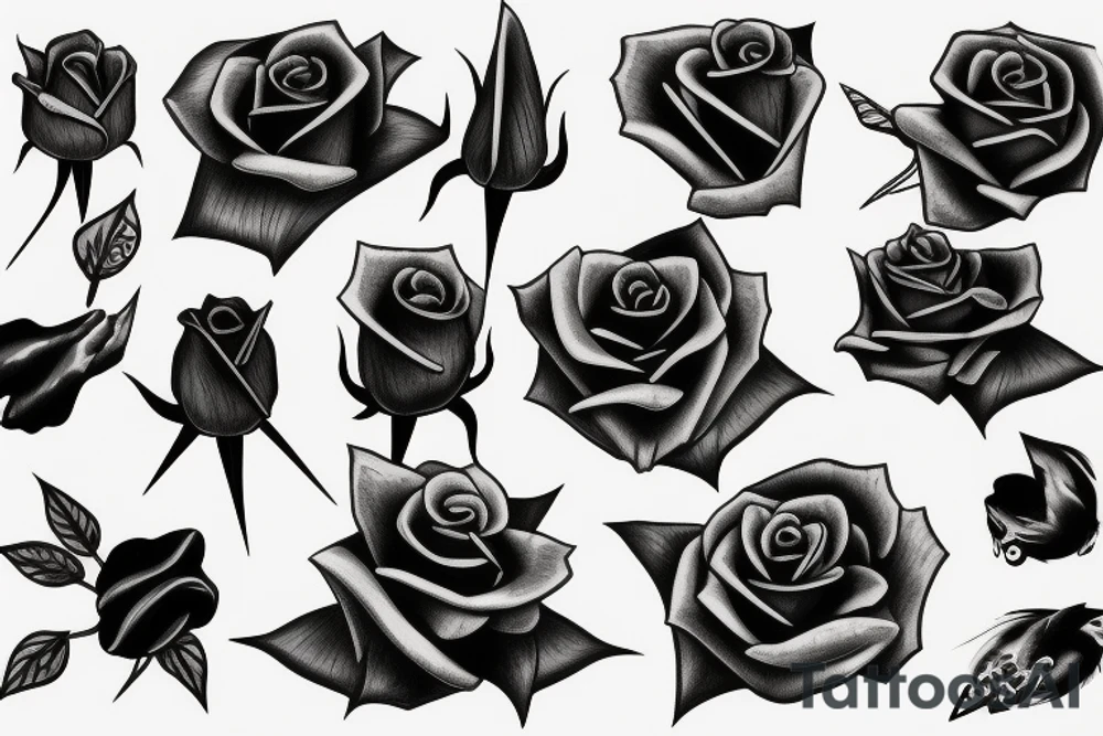 rose with thorns tattoo idea
