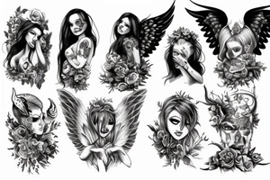 angel kiss demon tattoo idea