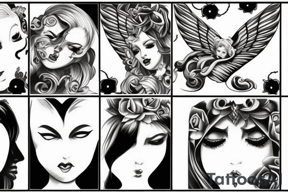 angel kiss demon tattoo idea
