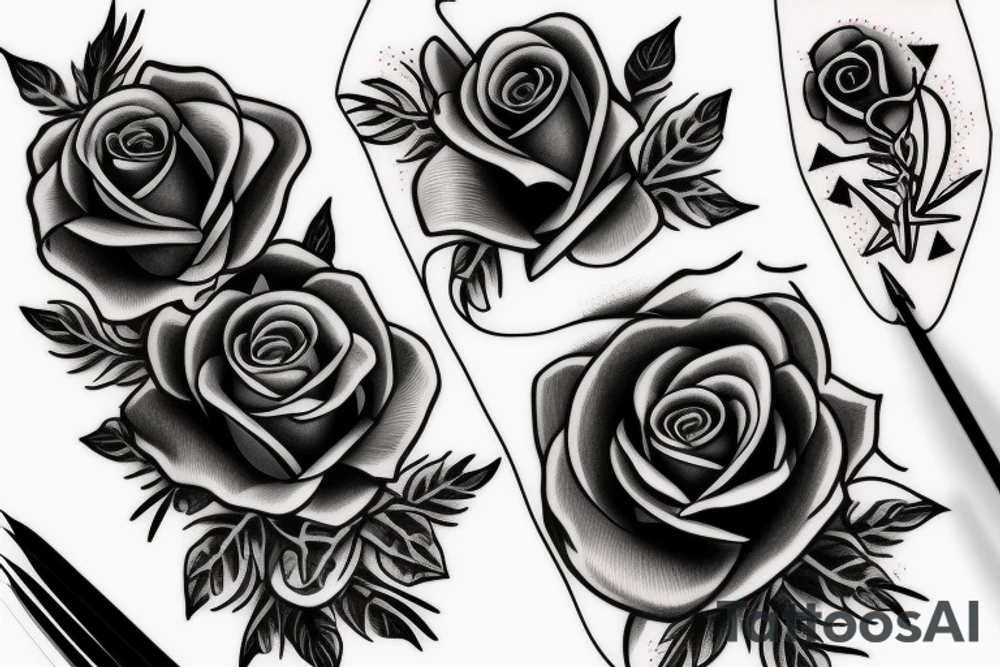 rose with thorns tattoo idea