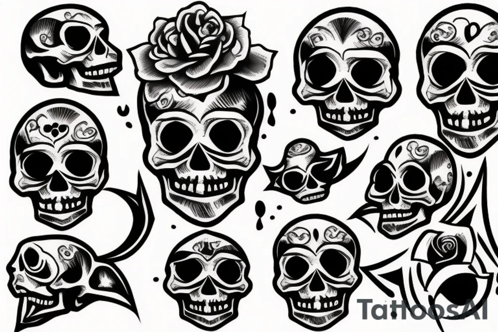Funny skull tattoo idea