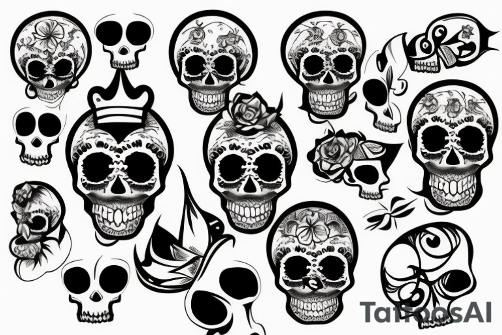 Funny skull tattoo idea