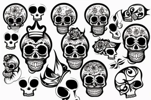 Funny skull tattoo idea