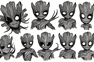Groot in cosmos tattoo idea