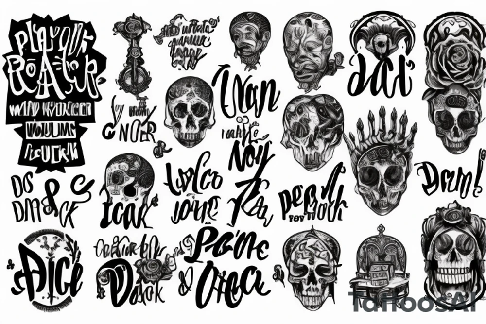 sentence about prayer, work and death tattoo idea