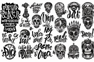 sentence about prayer, work and death tattoo idea