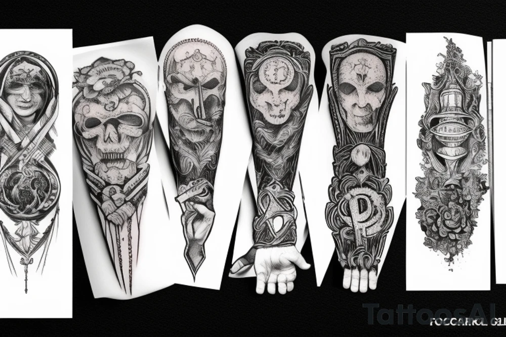 sentence about prayer, work and death tattoo idea