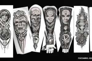 sentence about prayer, work and death tattoo idea