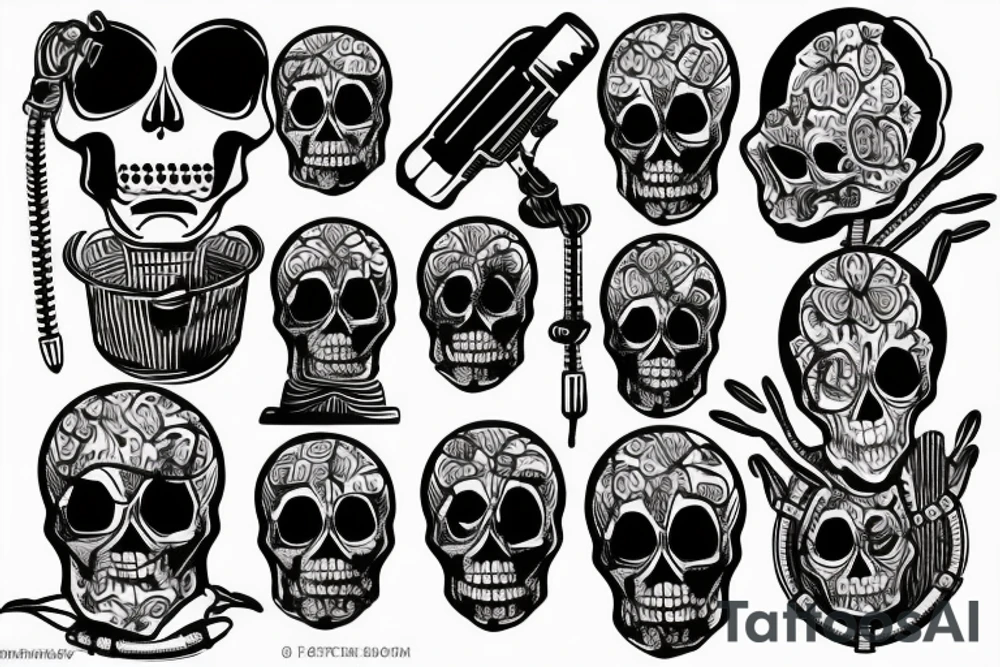 skeleton on electric chair tattoo idea