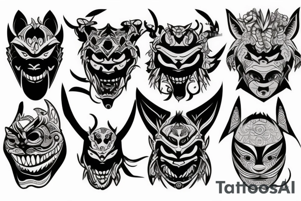 Oni mask tattoo idea