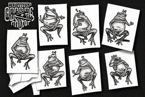 western frog with cigarette in mouth tattoo idea