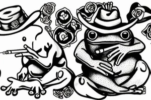 western frog with cigarette in mouth tattoo idea