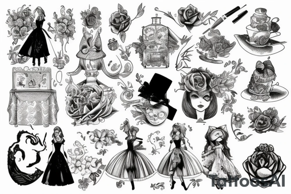 Alice on wonderland tattoo idea