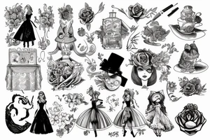 Alice on wonderland tattoo idea