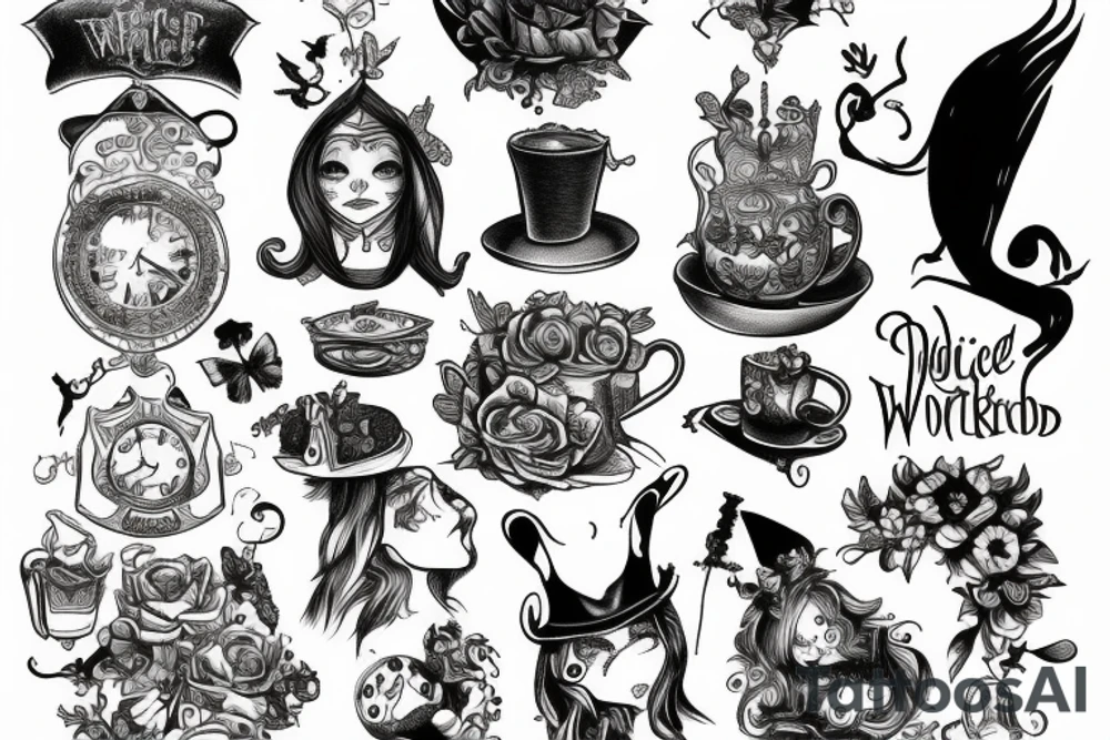 Alice on wonderland tattoo idea