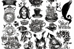 Alice on wonderland tattoo idea