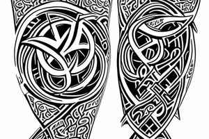 Havamal text runes around forearm tattoo idea