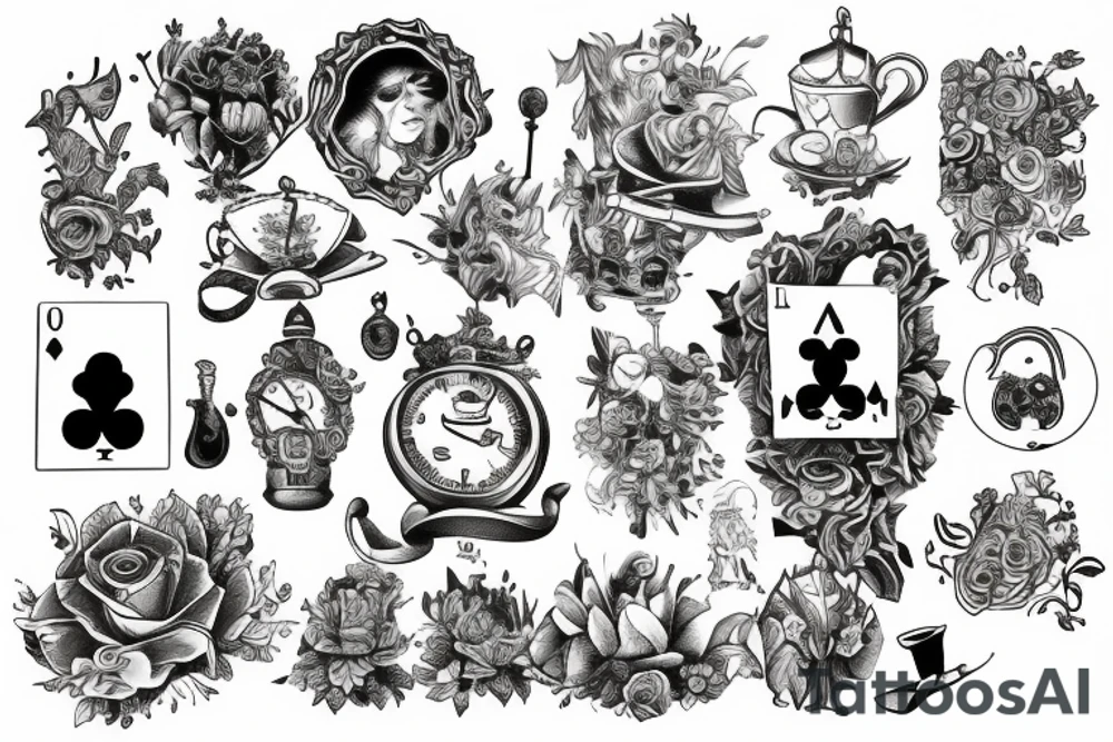 Alice on wonderland tattoo idea
