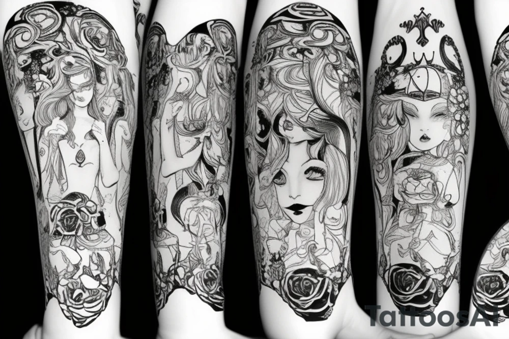 Alice on wonderland tattoo idea
