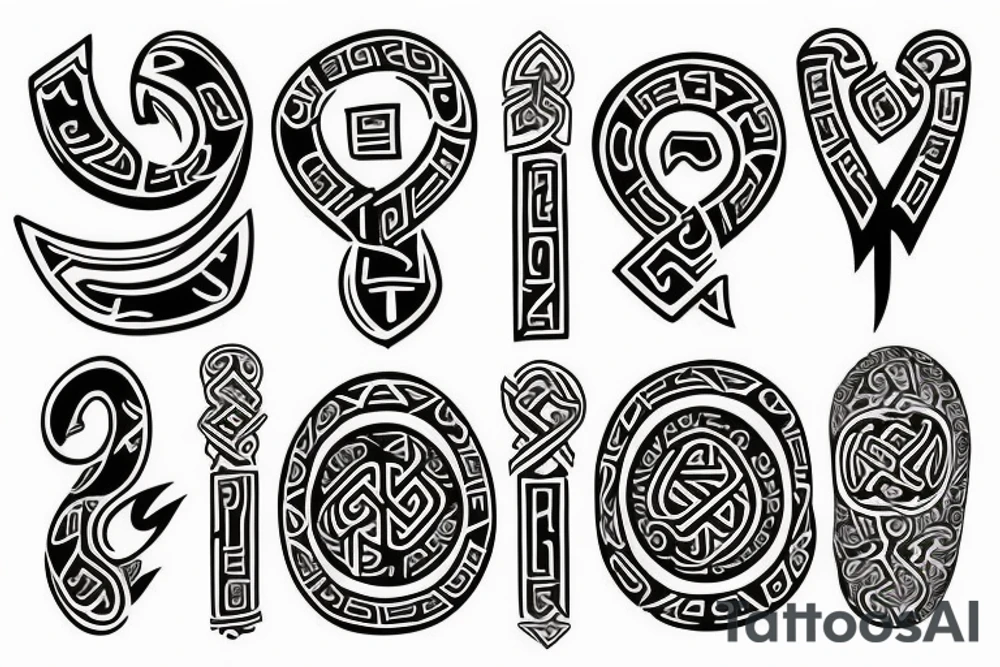 Nordic text runes around forearm tattoo idea