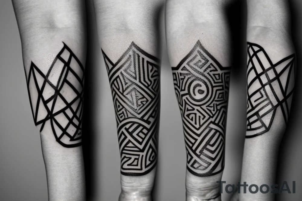 Nordic text runes around forearm tattoo idea