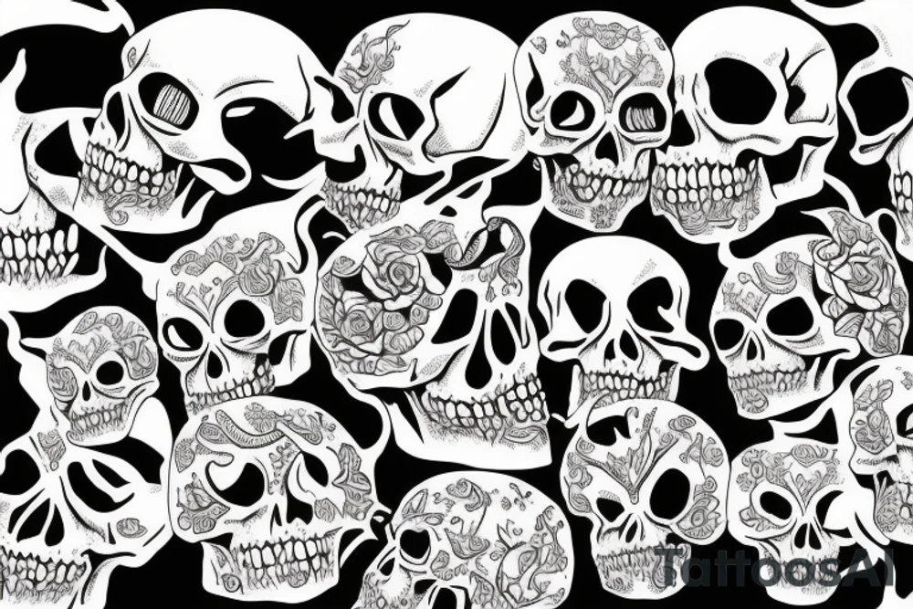 skull with a demon tattoo idea