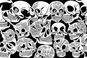 skull with a demon tattoo idea