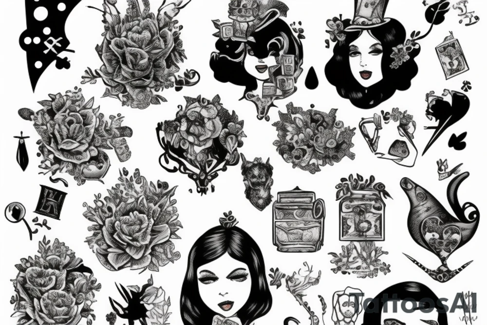Alice on wonderland tattoo idea