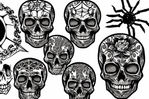 Skull with spider tattoo idea