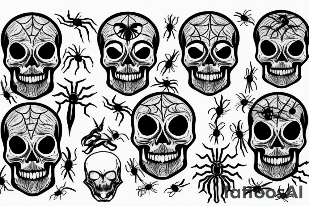 Skull with spider tattoo idea