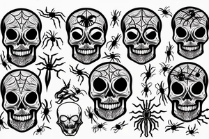 Skull with spider tattoo idea