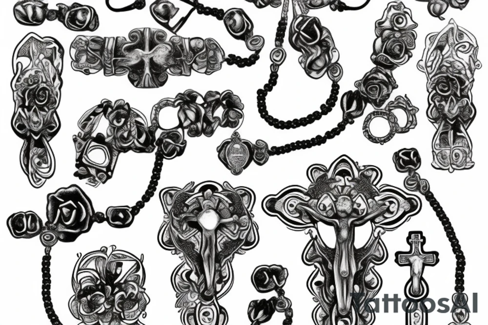 Rosary forearm tattoo idea